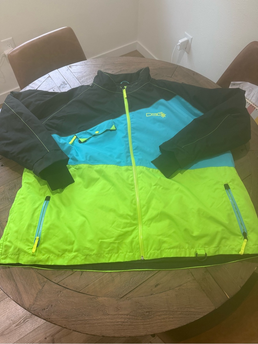 DSG Colorblock Ski Jacket - Black, Teal & Lime